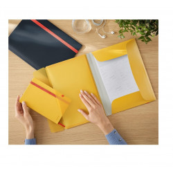 Aplankas su guma LEITZ COSY A4, geltonos spalvos