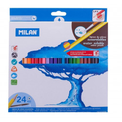 Spalvoti akvareliniai pieštukai MILAN, 24 spalvos