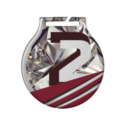 Medalis metalinis 50 mm apvalus, baltas