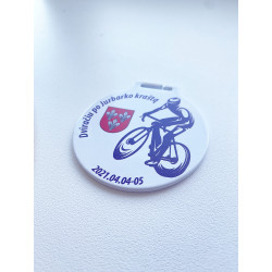 Medalis metalinis 50 mm apvalus, baltas