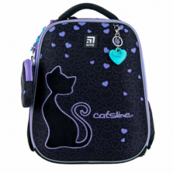 Kuprinė pradinukams KITE CATSLINE 16L, 38x29x16cm marga, juodos spalvos