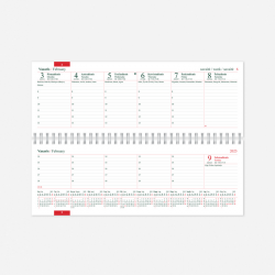 Horizontalus stalo kalendorius MEMO PVC 2024m., bordo sp.