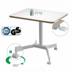 Kompaktiškas reguliuojamas stalas LEITZ ERGO  80x60, baltas