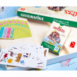 Stalo žaidimas ''Geografika", tyrinėti pasaulį, dėžutėje
