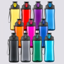 Gertuvė COLORISSIMO TRITAN, plastikinė 580ml, juoda sp.