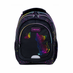 Kuprinė HEAD RAINBOW KITTY 39x28x15cm, juodos sp.