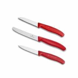 Peilių rinkinys VICTORINOX PARING 3vnt, raudonos sp.