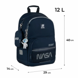 Kuprinė KITE NASA 40x29x14cm, t. mėlynos sp.