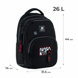 Kuprinė KITE NASA 44x31,5x14cm, juodos sp.