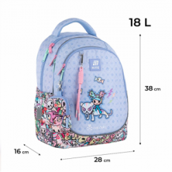 Kuprinė KITE TOKIDOKI 38x28x16cm, šv. mėlyna sp.