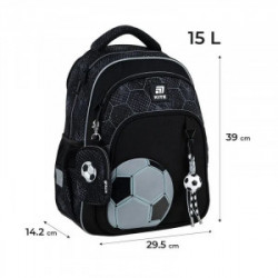 Kuprinė KITE FOOTBALL 39x29,5x14,2cm, juoda sp.