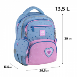 Kuprinė KITE LOVELY 39x28,5x13,5cm, mėlyna/rožinė sp.