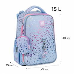 Kuprinė KITE SHINY 38x29x15cm, šv. mėlyna sp.