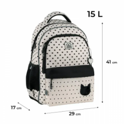 Kuprinė GOPACK CAT, 15L 41x29x17cm, smėlio sp.