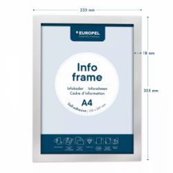 Laikikliai informacijai A4, klijuojami-magnetiniai, sidabro sp., EUROPEL 196003, 2 vnt.
