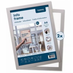 Laikikliai informacijai A4, klijuojami-magnetiniai, sidabro sp., EUROPEL 196003, 2 vnt.