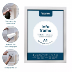 Laikikliai informacijai A4, klijuojami-magnetiniai, sidabro sp., EUROPEL 196003, 2 vnt.