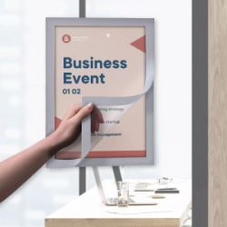 Laikikliai informacijai A4, klijuojami-magnetiniai, sidabro sp., EUROPEL 196003, 2 vnt.