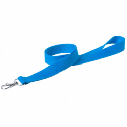 Dirželis - kaklajuostė identifikavimo kortelei su metaliniu segtuku, šv. mėlynos sp., COOL