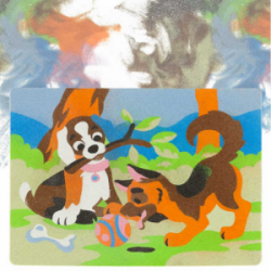 Rinkinys 2 vnt spalvoto smėlio paveikslai