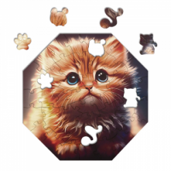 Medinė dėlionė MILLIWOOD, kačiukas, 46 detalės