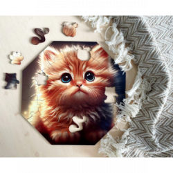 Medinė dėlionė MILLIWOOD, kačiukas, 46 detalės