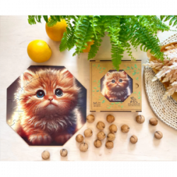 Medinė dėlionė MILLIWOOD, kačiukas, 46 detalės
