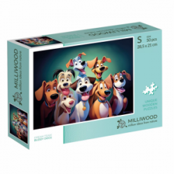 Medinė dėlionė MILLIWOOD, šuniukai, 50 detalių
