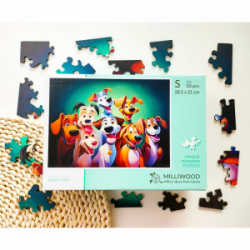 Medinė dėlionė MILLIWOOD, šuniukai, 50 detalių