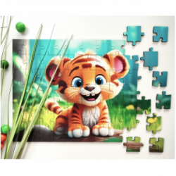 Medinė dėlionė MILLIWOOD, tigriukas, 70 detalių