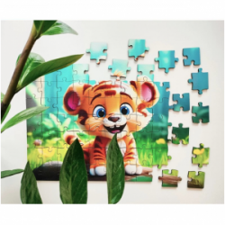 Medinė dėlionė MILLIWOOD, tigriukas, 70 detalių
