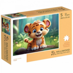 Medinė dėlionė MILLIWOOD, tigriukas, 70 detalių