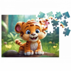 Medinė dėlionė MILLIWOOD, tigriukas, 70 detalių