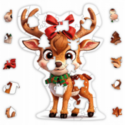 Medinė dėlionė MILLIWOOD, elniukas, 50 detalių