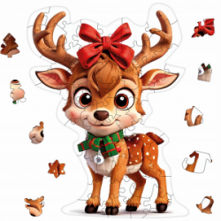 Medinė dėlionė MILLIWOOD, elniukas, 50 detalių