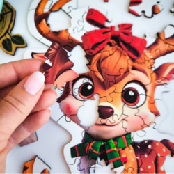 Medinė dėlionė MILLIWOOD, elniukas, 50 detalių