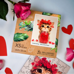 Medinė dėlionė MILLIWOOD, katytė, 50 detalių