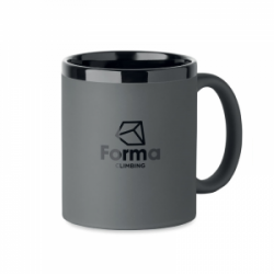 Keramikinis puodelis gumuotu paviršiumi RUBY 300ml, tinka graviravimui