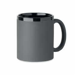 Keramikinis puodelis gumuotu paviršiumi RUBY 300ml, tinka graviravimui