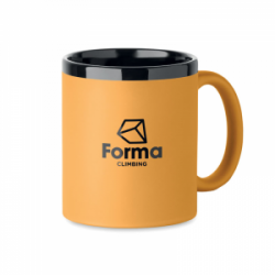 Keramikinis puodelis gumuotu paviršiumi RUBY 300ml, tinka graviravimui