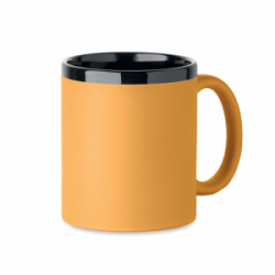 Keramikinis puodelis gumuotu paviršiumi RUBY 300ml, tinka graviravimui