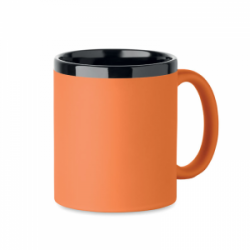 Keramikinis puodelis gumuotu paviršiumi RUBY 300ml, tinka graviravimui