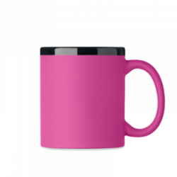 Keramikinis puodelis gumuotu paviršiumi RUBY 300ml, tinka graviravimui