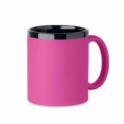 Keramikinis puodelis gumuotu paviršiumi RUBY 300ml, tinka graviravimui