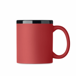 Keramikinis puodelis gumuotu paviršiumi RUBY 300ml, tinka graviravimui