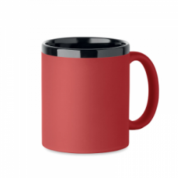 Keramikinis puodelis gumuotu paviršiumi RUBY 300ml, tinka graviravimui