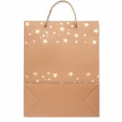 Kalėdinis dovanų maišelis SPARKLE, rudas su aukso sp. detalėm