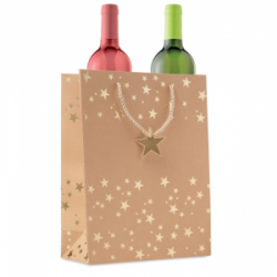 Kalėdinis dovanų maišelis SPARKLE, rudas su aukso sp. detalėm