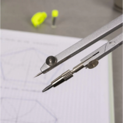 Skriestuvas MILAN su adapteriu spec.žymekliui + 2 grafitai, neon.geltona/juoda sp.