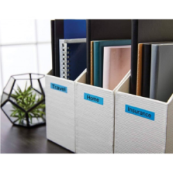 Juostelė DYMO D1 19mmx7m juoda/mėlyna